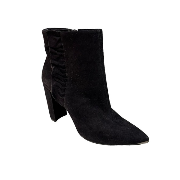 Ted Baker Frillis Suede Black Women’s Ankle Booties Block 4” Heel Pointed Toe 9 - Picture 14 of 14